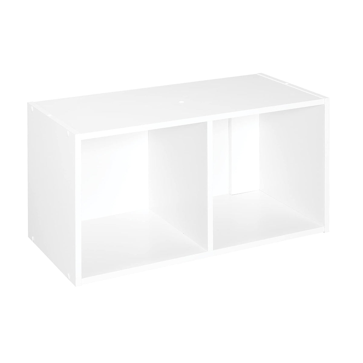 ClosetMaid 2-cube shelf front view showing neat storage benefit
