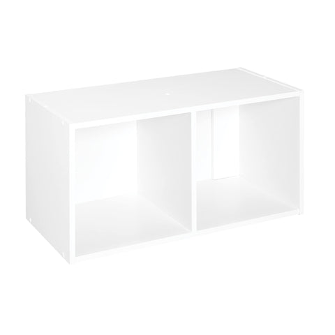 ClosetMaid 2-cube shelf front view showing neat storage benefit