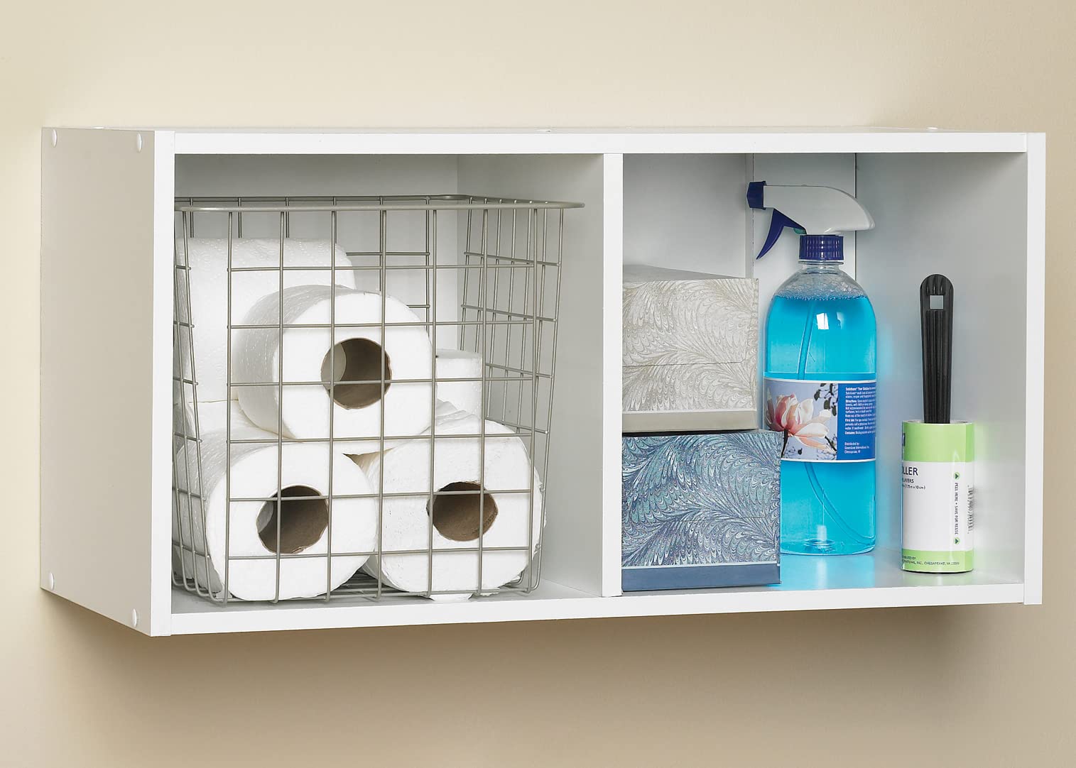 ClosetMaid side profile of 2-cube unit highlighting compact depth