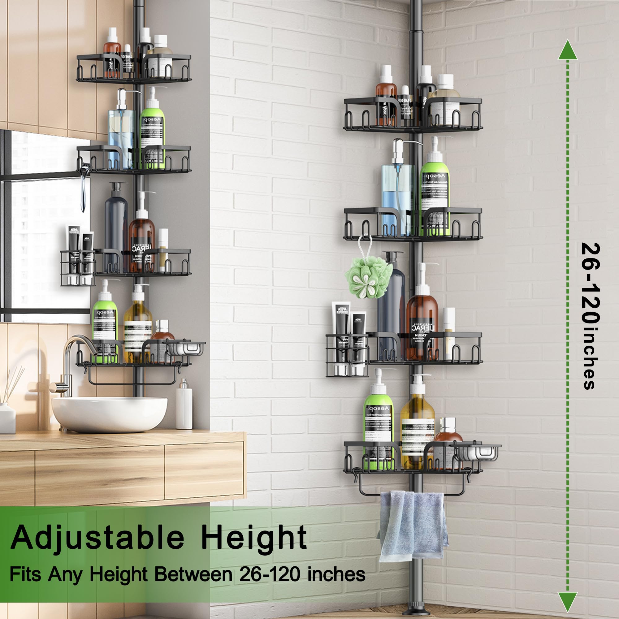 Clothink detachable soap holder and hooks offering flexible hanging space