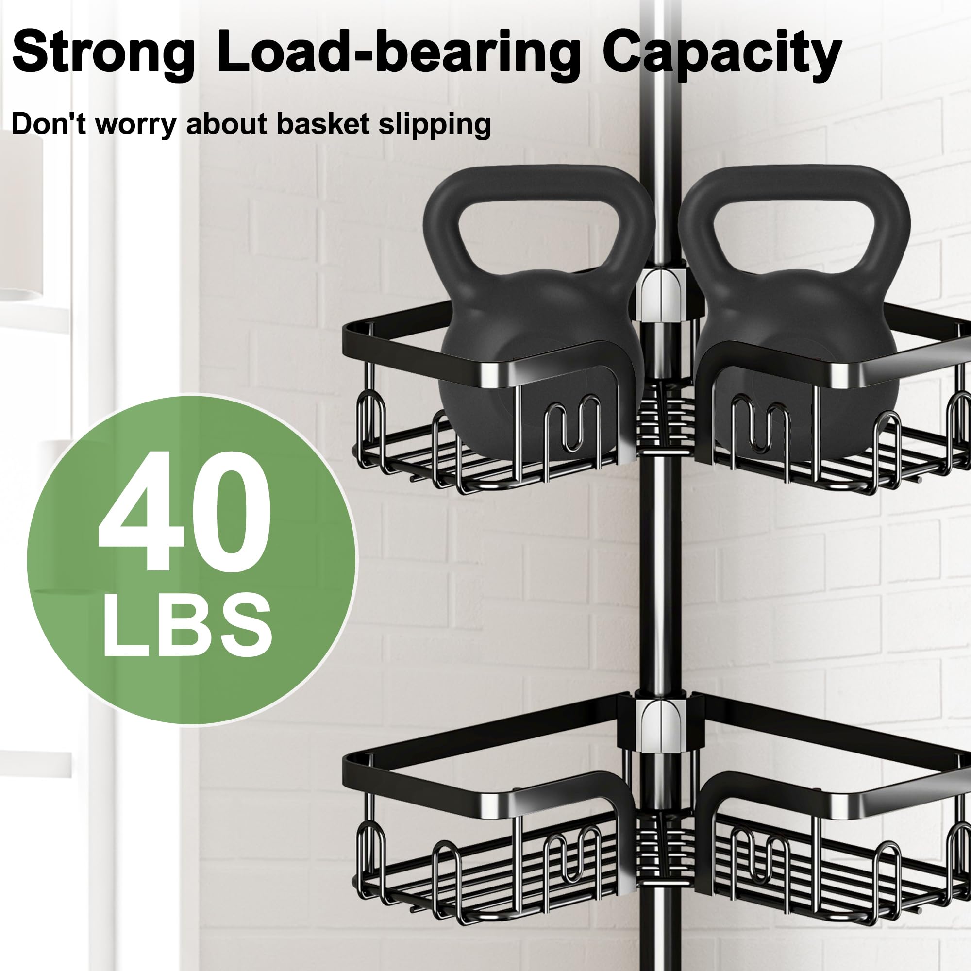 Clothink top cap pressing against ceiling providing stable tension support