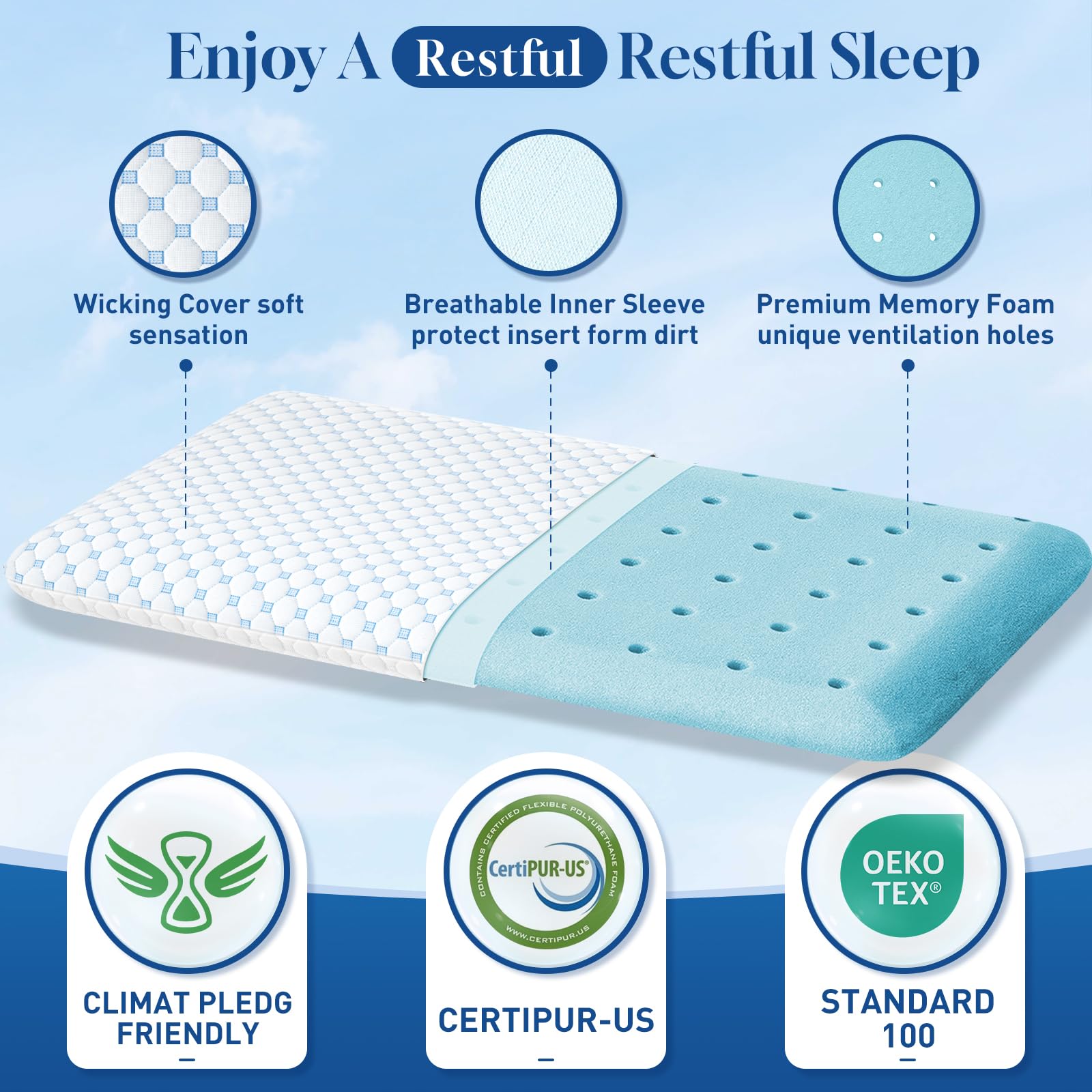 CloudBliss removed cover with zipper open for easy washing benefit