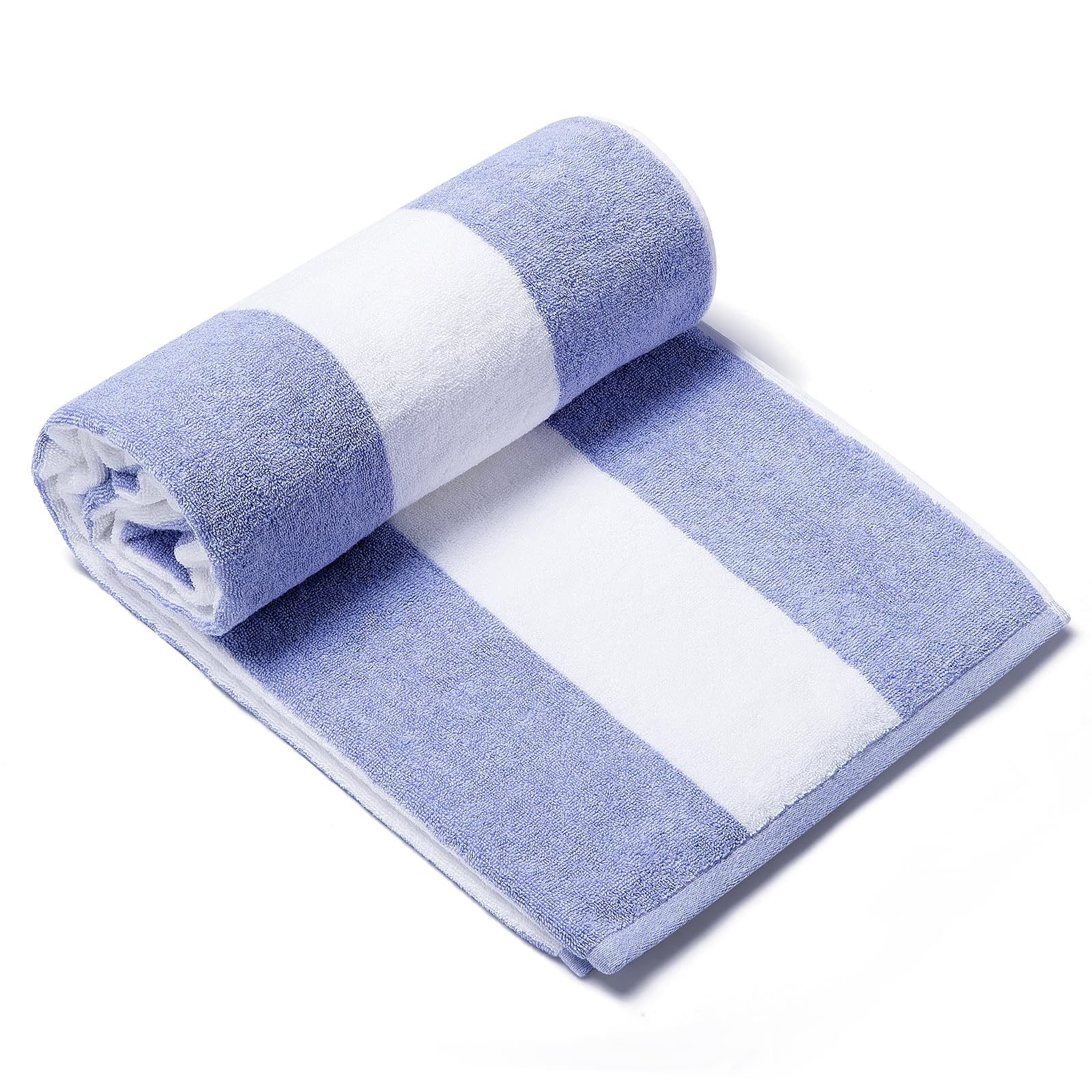 CLOWOOD front view showing blue cabana stripes and soft plush finish for relaxing
