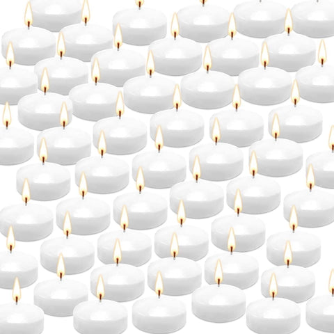 CLTNIKET front packaging showing 50 white floating candles, easy event prep