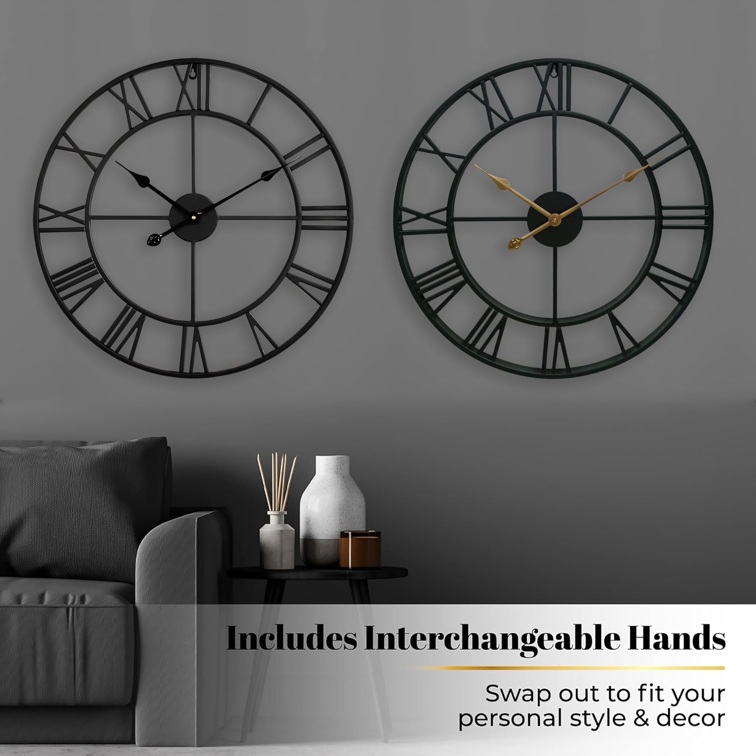 CLXEAST antique-gold hands beside black hands, offers quick style customization