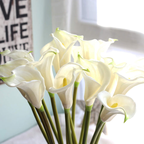 cn-Knight calla lilies arranged in a tall vase demonstrating elegant height and impact
