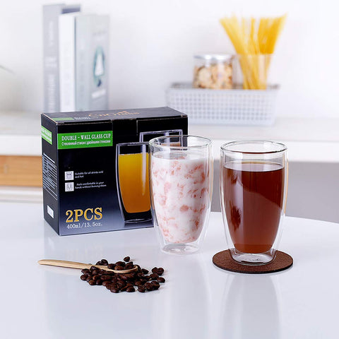 CNGLASS open gift box with four mugs demonstrating ready-to-gift presentation
