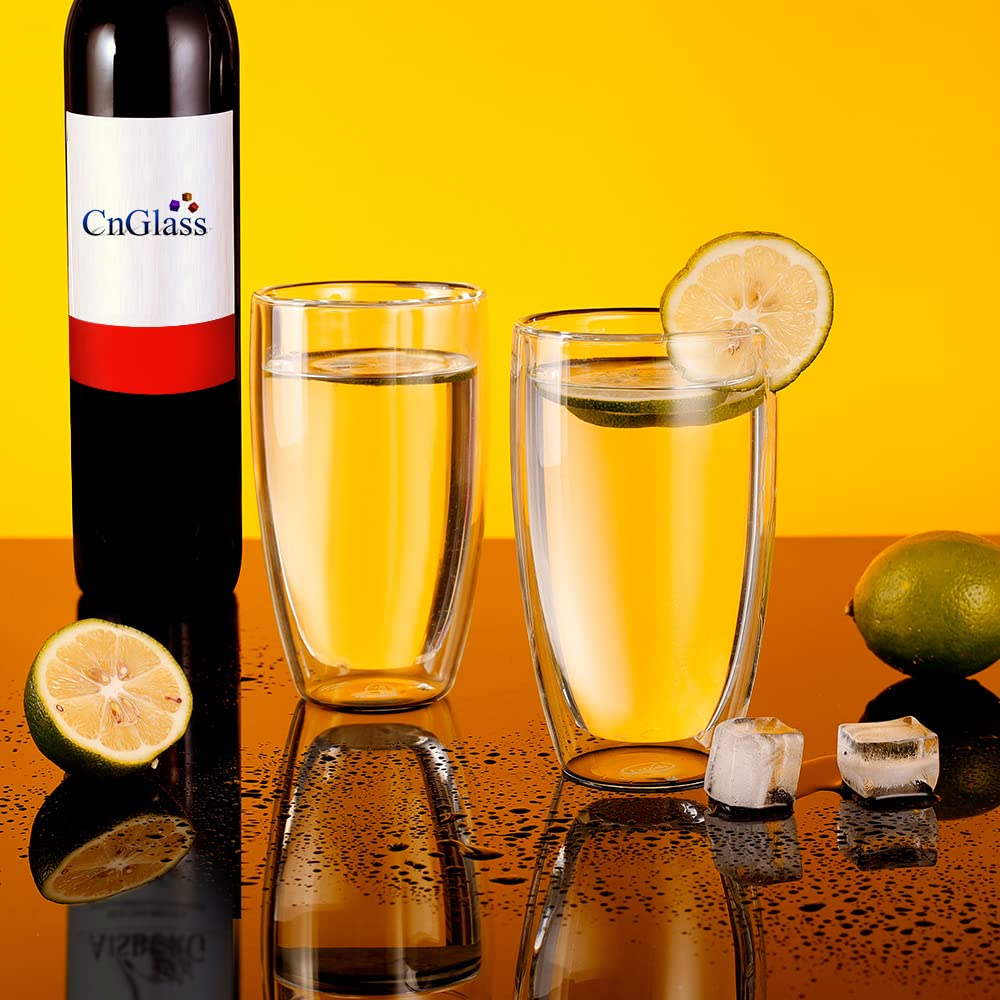 CNGLASS set on dining table showing condensation-free finish and table protection