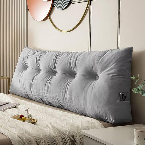 cnsmak front view headboard pillow showing full length and decorative benefit