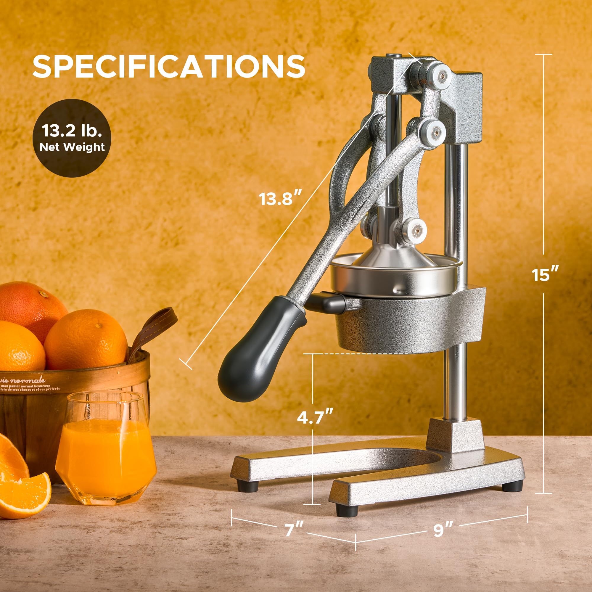 CO-Z close-up of stainless-steel strainer and cone for cleaner juice