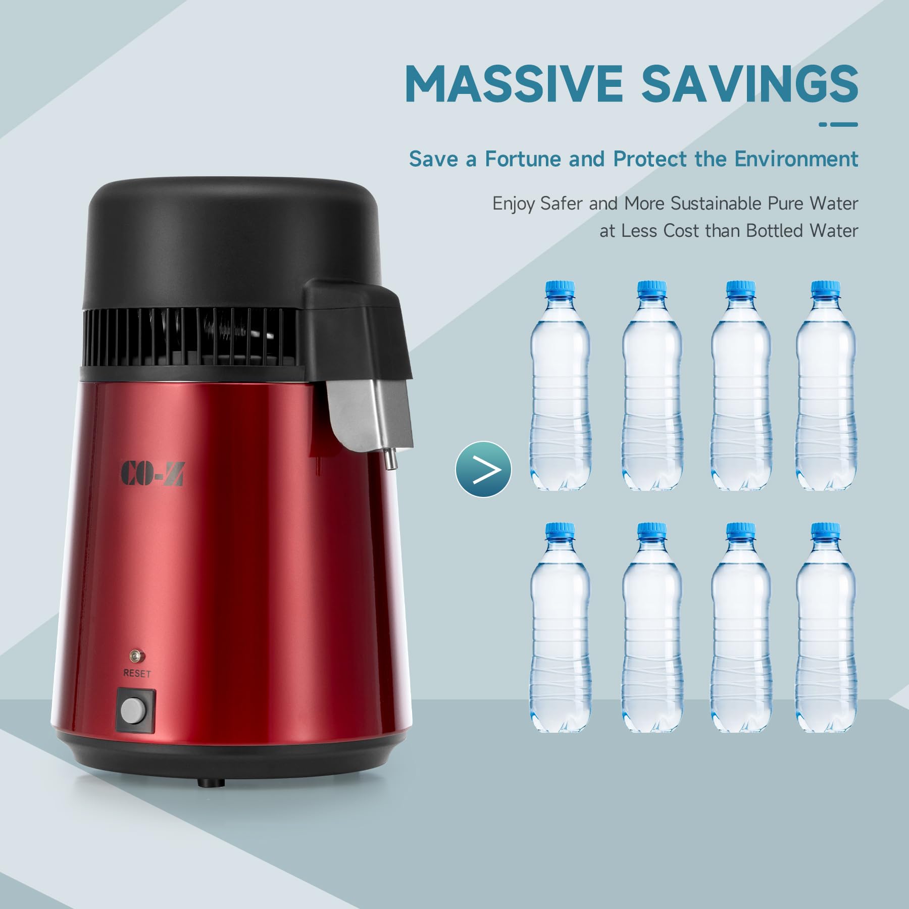CO-Z pouring distilled water into glass, clean water for household use
