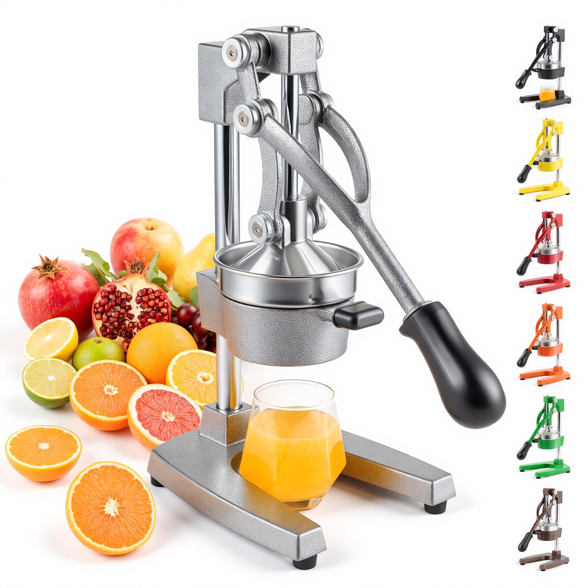 CO-Z front view of whole cast iron juicer showing sturdy build and reliability