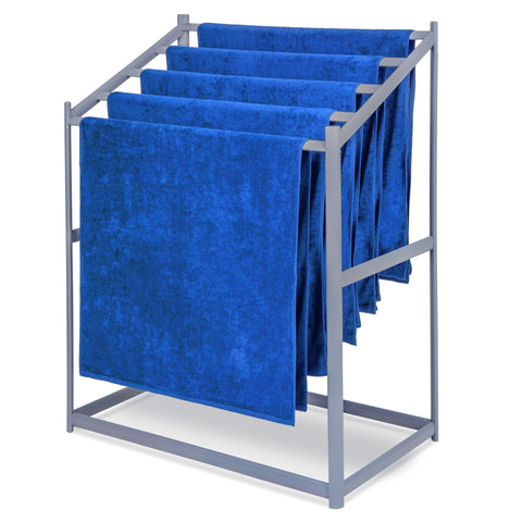 Coast Modern front view of rack showing five-bar storage and tidy towels