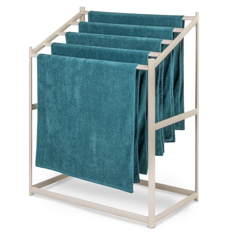 Coast Modern front view sand towel rack showing neat organized towels and modern look