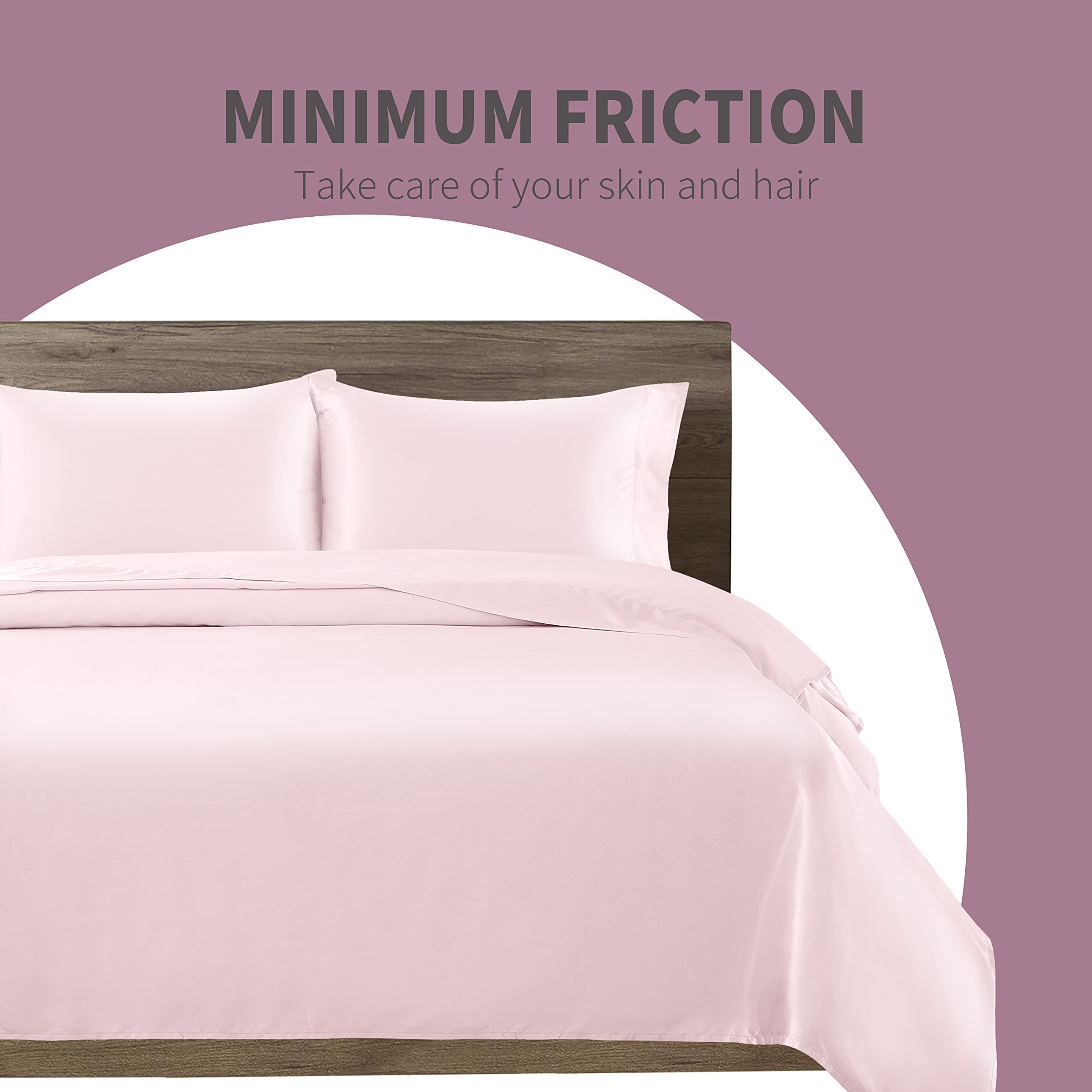 Cobedzy pillowcase pair on bed, demonstrates soft sheen and neat finish