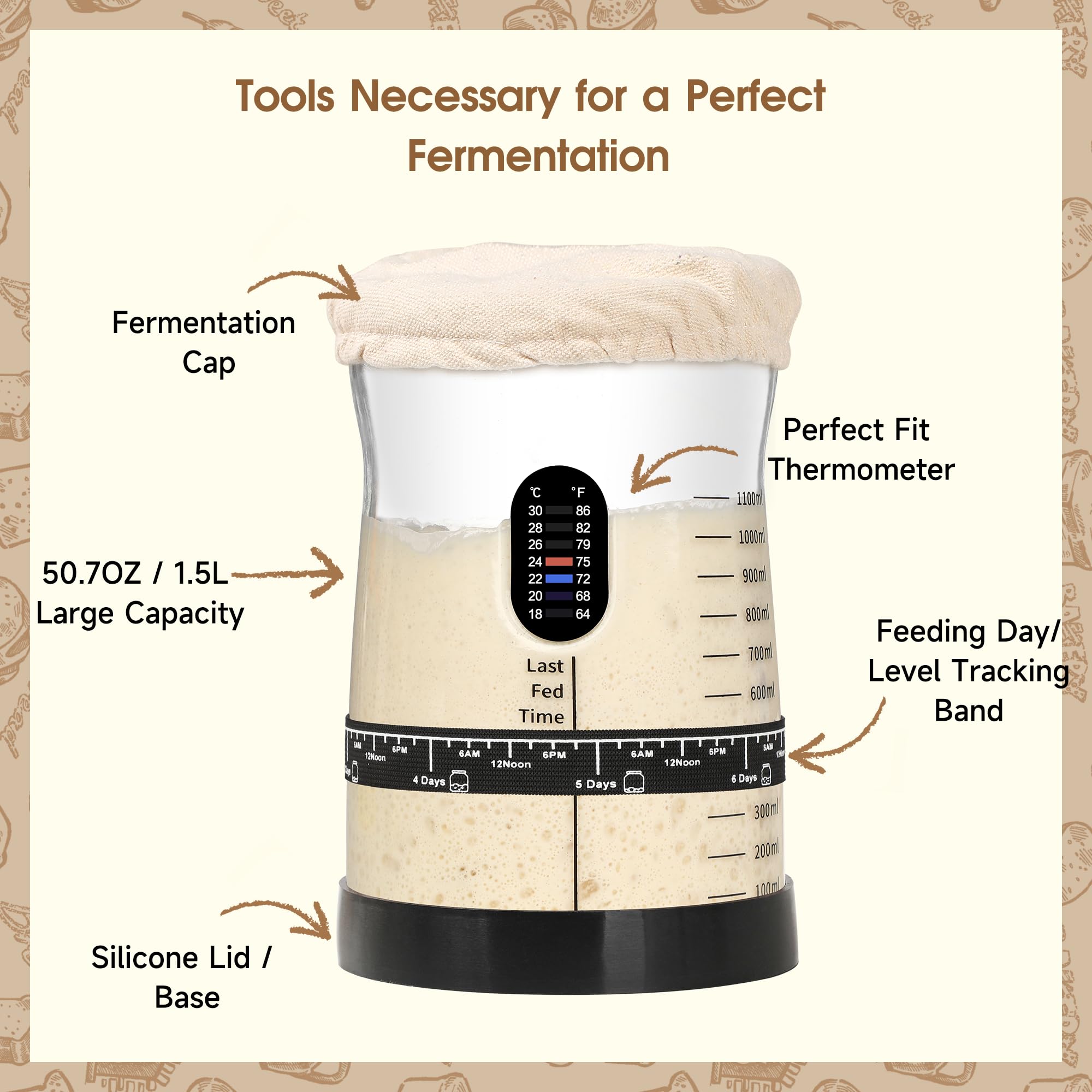 COCO BIRD dough whisk and bench scraper for efficient mixing and shaping