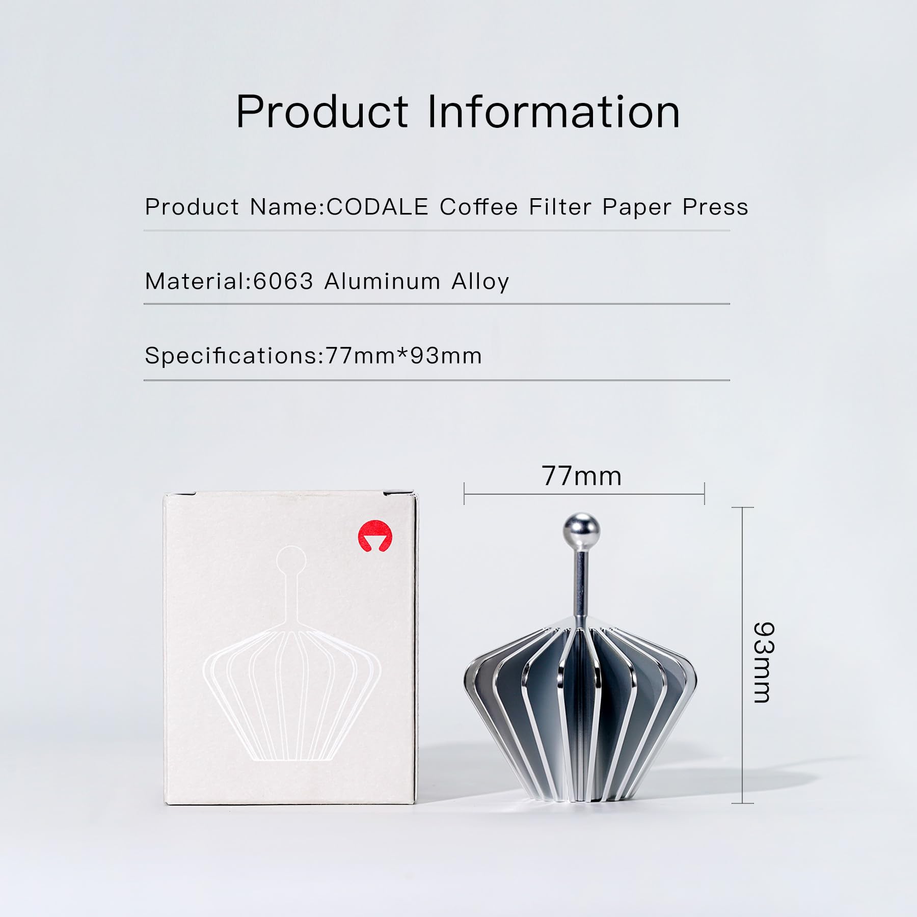 codale placed inside a V60 dripper demonstrating paper shaping and even flow