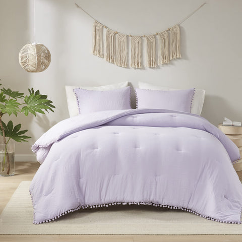 Codi bedroom styled lavender setup showing boho aesthetic creating inviting space