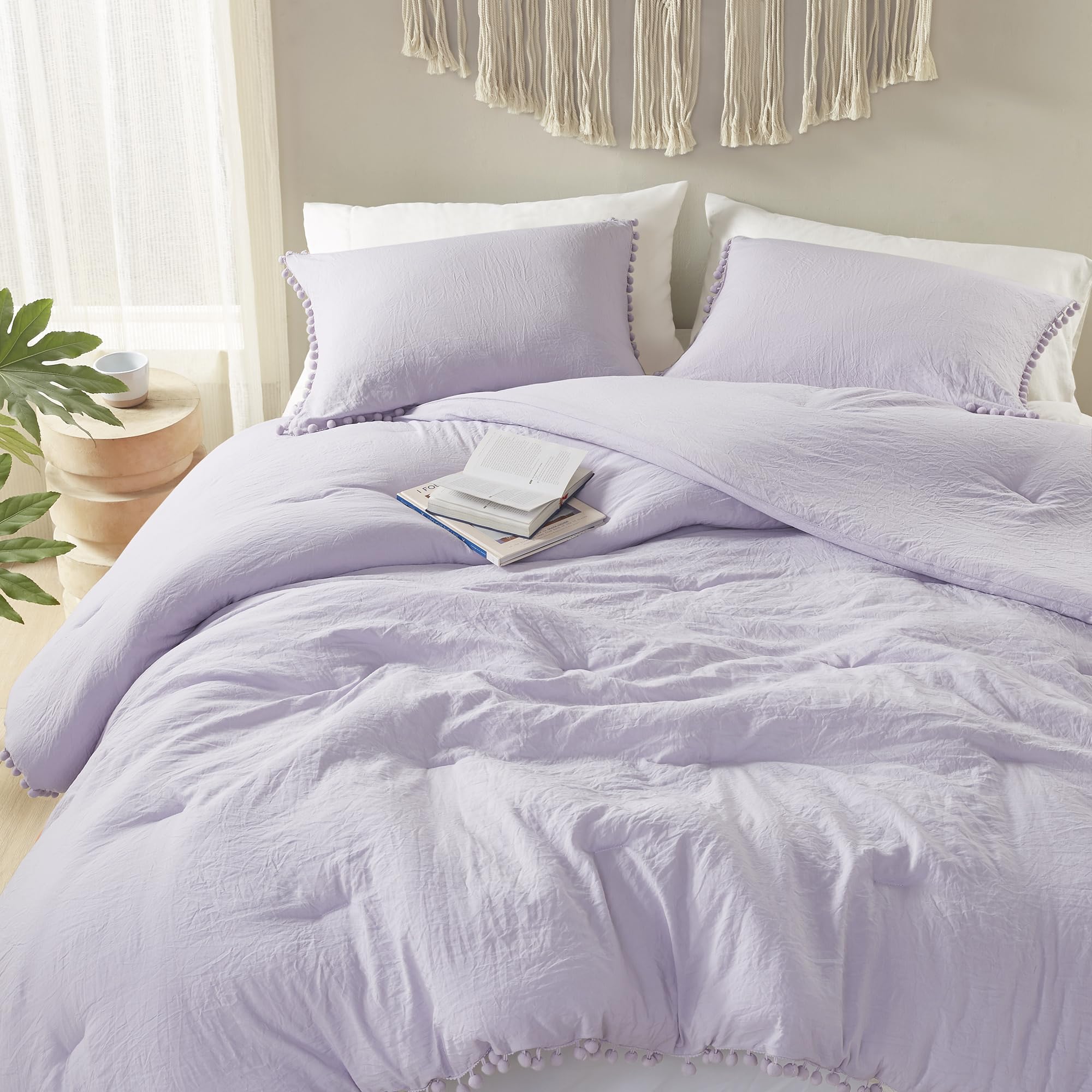 Codi lavender comforter front view showing soft color and full coverage benefit