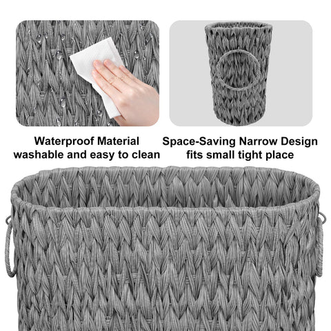 Coeusy basket placed in a bathroom setting adding decorative storage and style