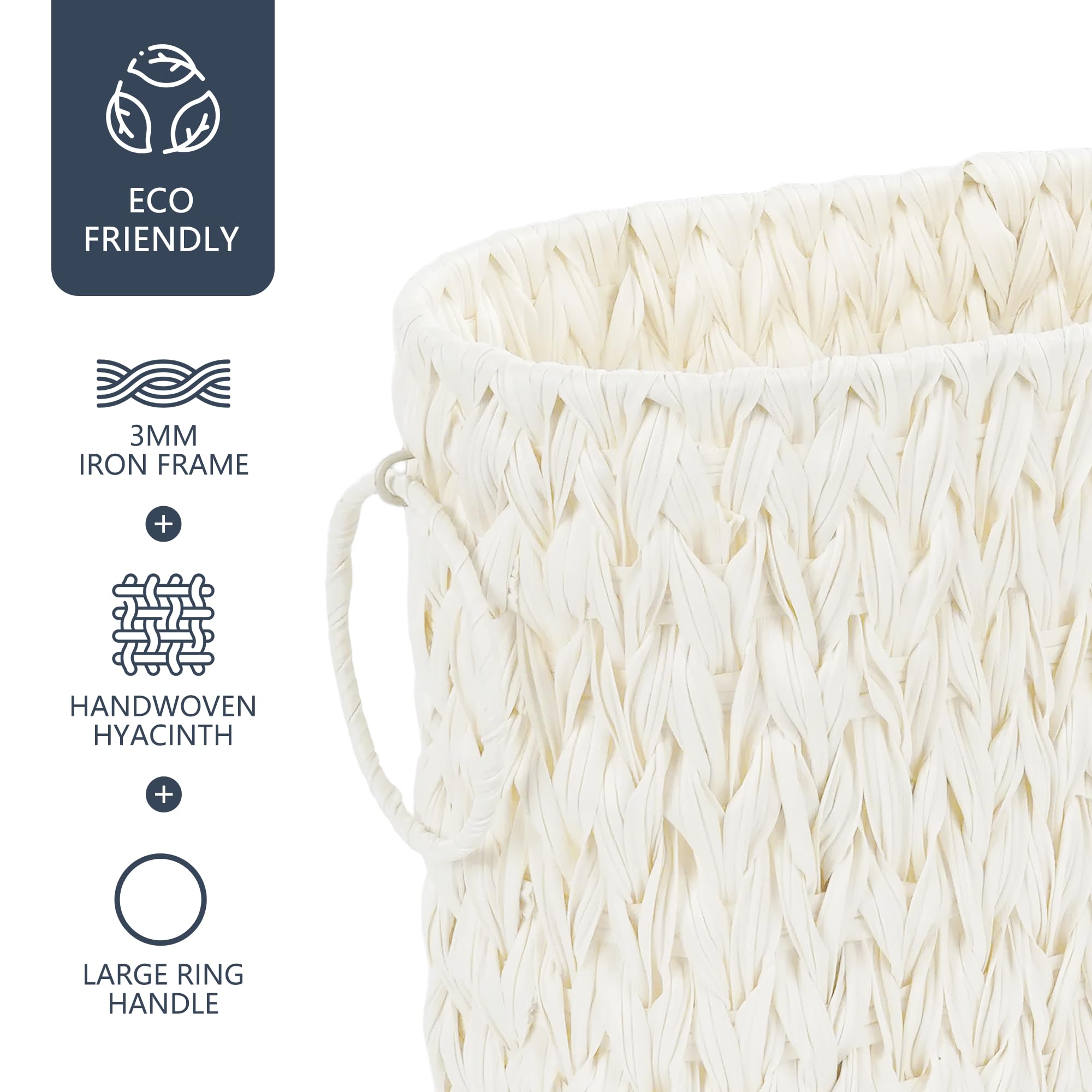 Coeusy basket next to toilet for scale benefit: fits narrow bathroom spaces