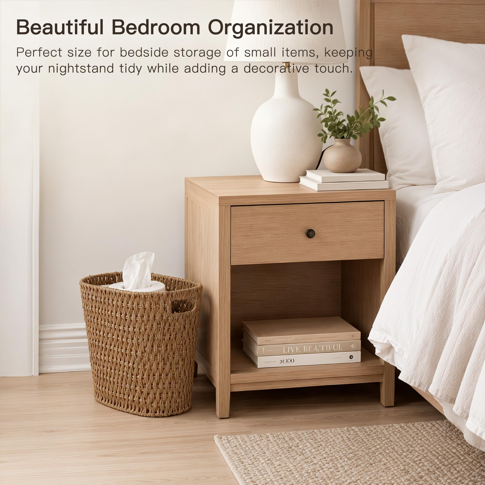 Coeusy lifestyle bedroom shot showing boho decor upgrade and neat look