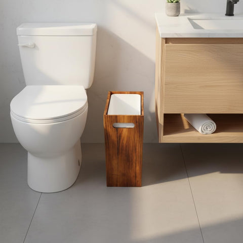 Coeusy next to toilet illustrates scale and space-saving benefit