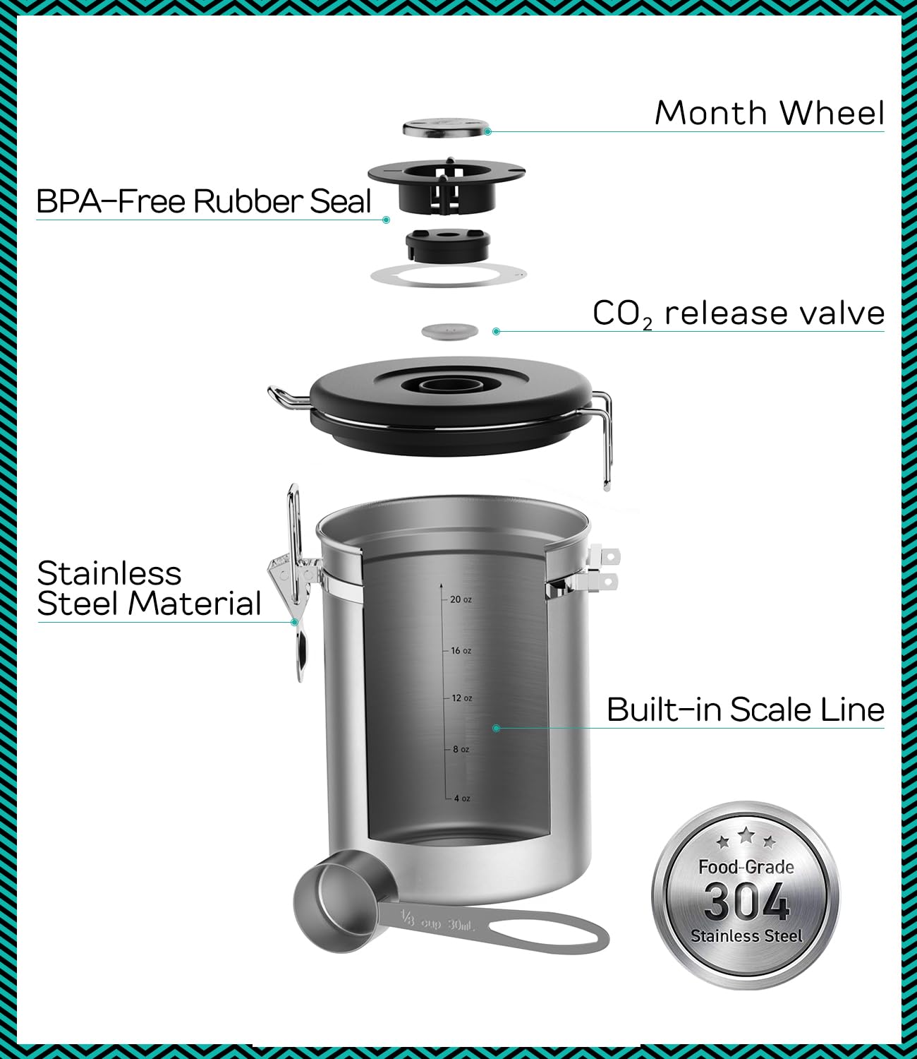 Coffee Gator stainless surface texture highlighting fingerprint-resistant finish and durable construction