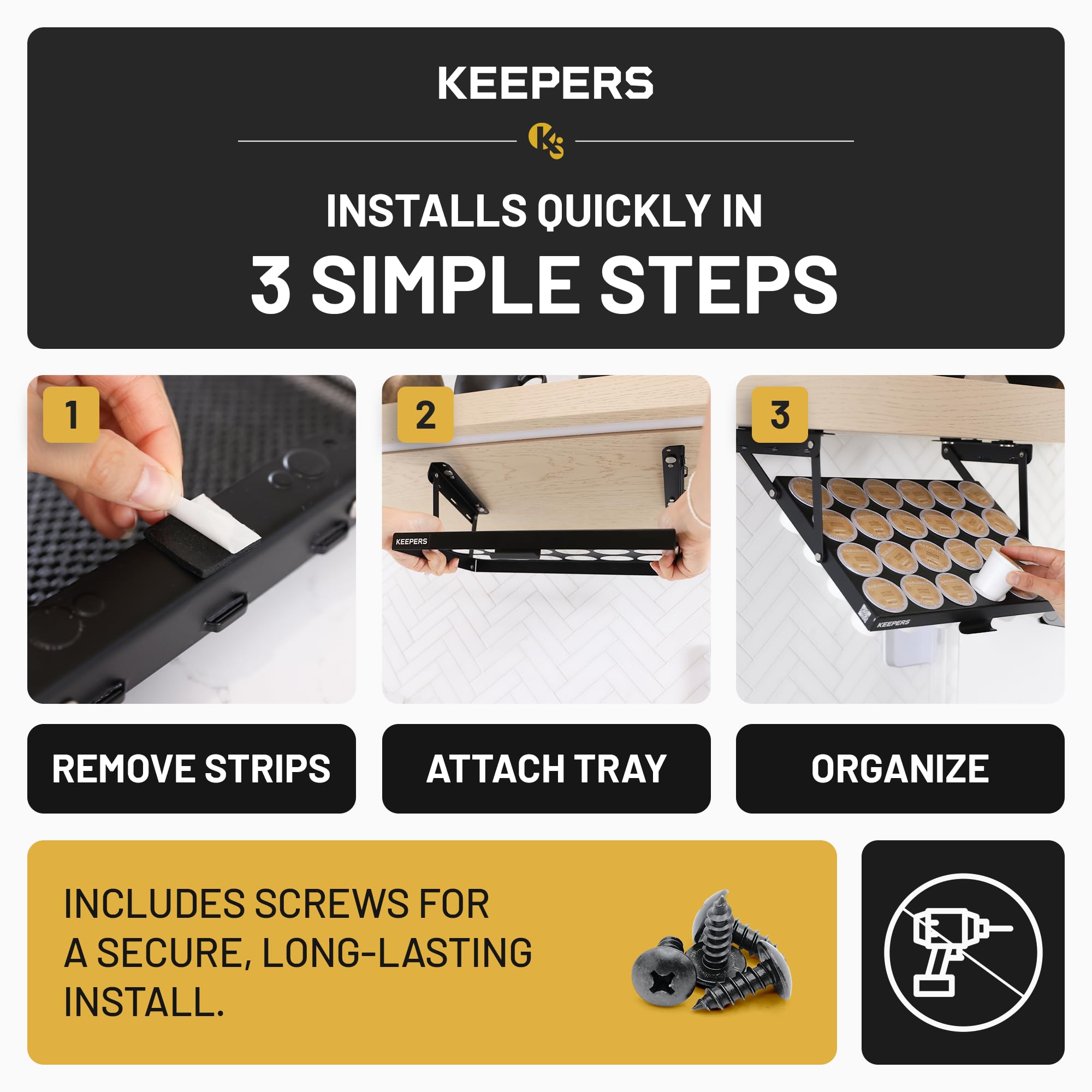 COFFEEKEEPERS side profile under cabinet highlighting compact footprint