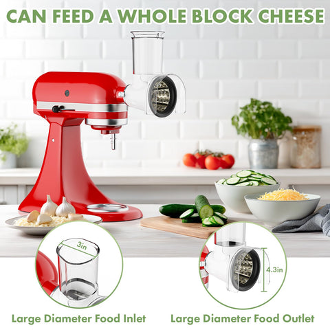 Cofun assembled on a KitchenAid mixer showing quick mount and space-saving benefit