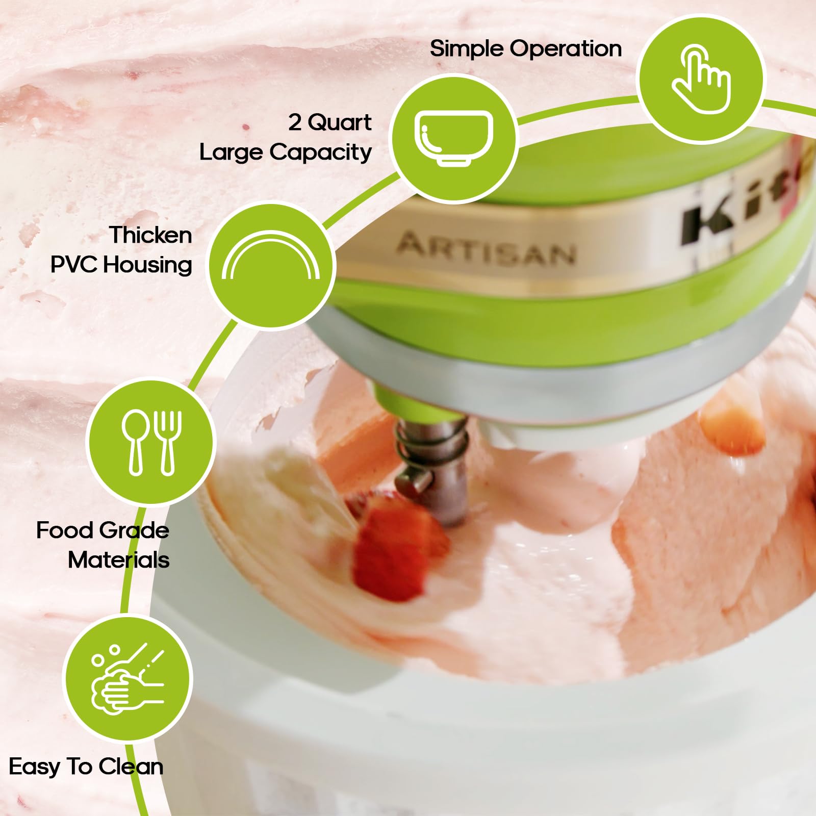 COFUN freezer bowl close-up showing aluminum liner for fast cooling