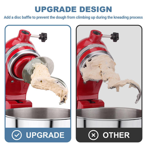 COFUN hook in KitchenAid mixer kneading dough faster and producing even texture