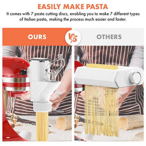 COFUN attached to KitchenAid mixer showing compatibility and hands-free pressing