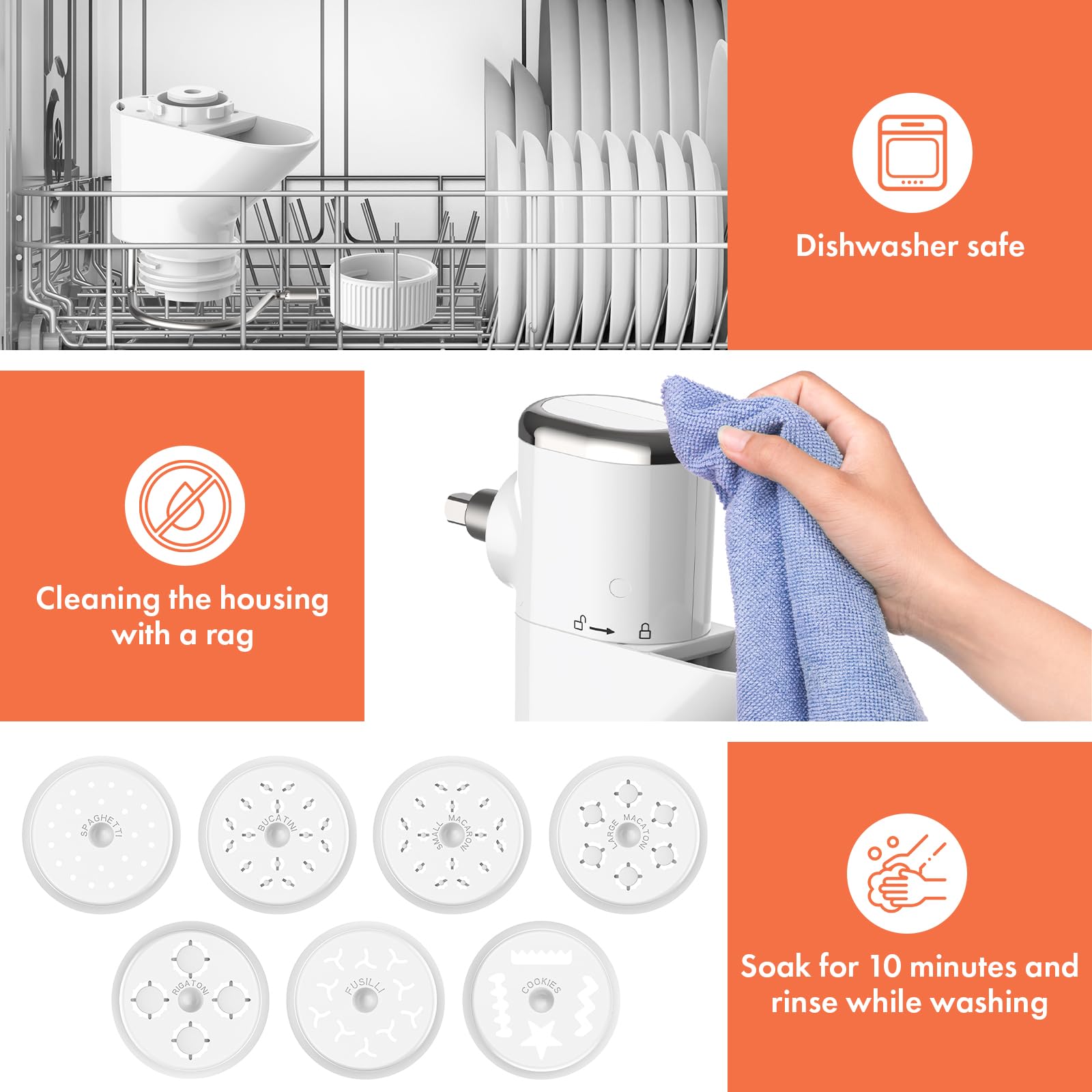 COFUN removable parts laid out for cleaning, dishwasher-safe convenience