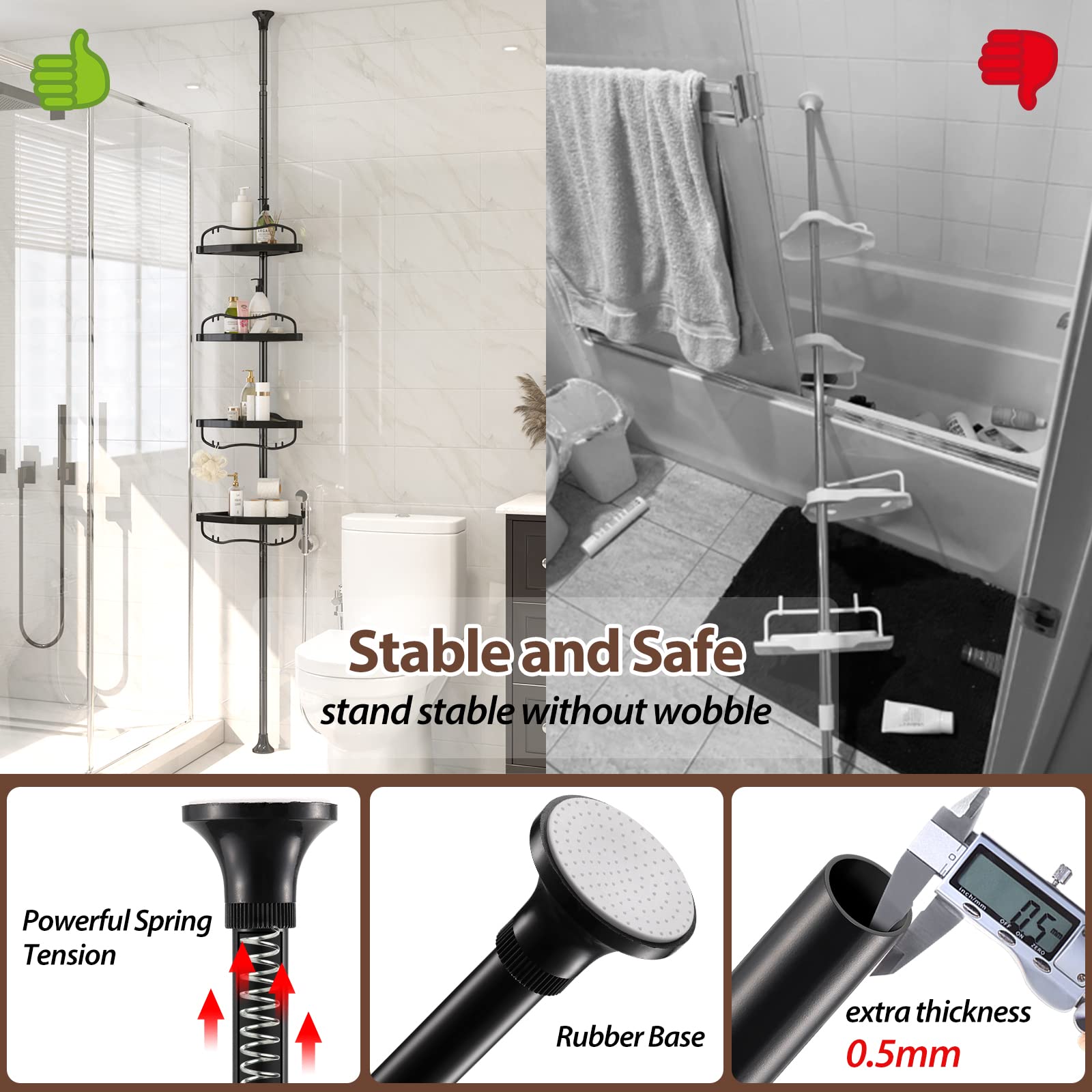 cogardenshower close-up of shelf lock mechanism demonstrating secure adjustability