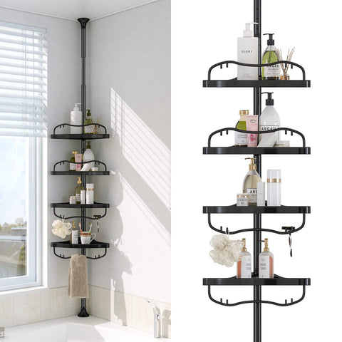 cogardenshower front view with organized bottles showing stable corner storage