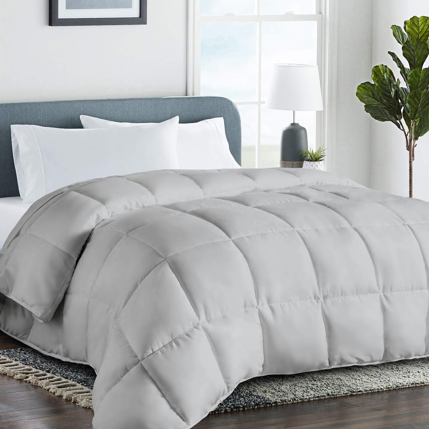 COHOME front view of queen comforter showing neat packaging and soft cover benefit