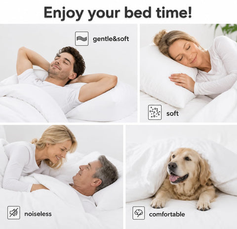 COHOME comforter beside ruler showing queen size scale and accurate fit benefit