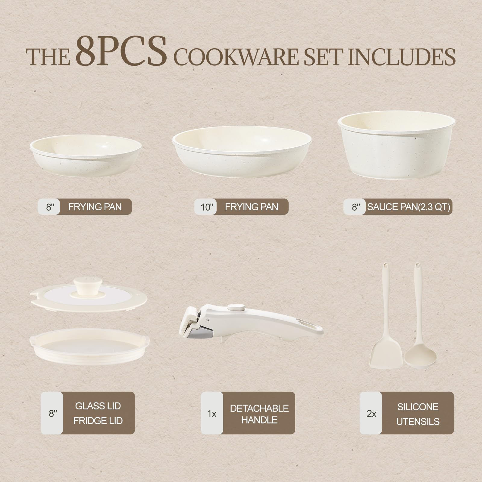 Coicur ceramic nonstick surface close-up demonstrating easy-release and low-oil cooking benefit