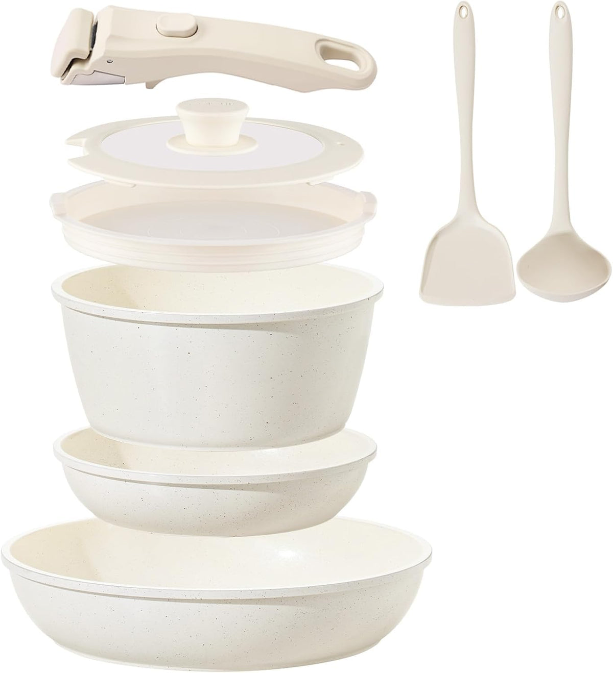 Coicur cream set front view showing complete 8-piece collection and clean aesthetic benefit