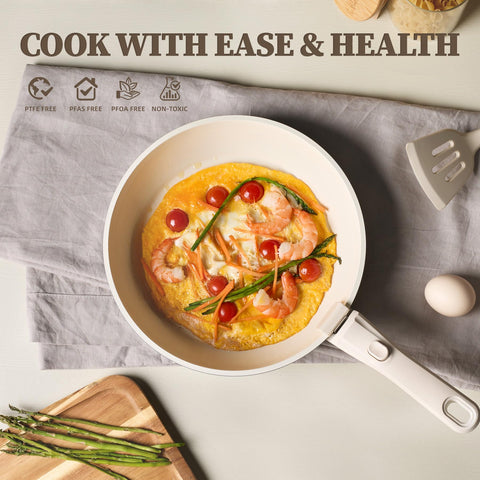 Coicur ceramic nonstick interior surface close-up for easy-release cooking