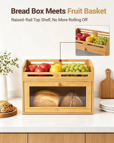Coiesol interior with loaf and rolls showing roomy bread compartment capacity