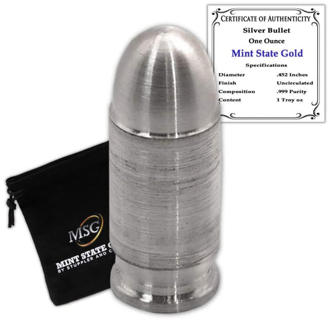 CoinFolio Silver Bullet front view showing minted design and visual appeal