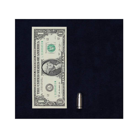 CoinFolio Silver Bullet held in hand to show true-to-scale portability