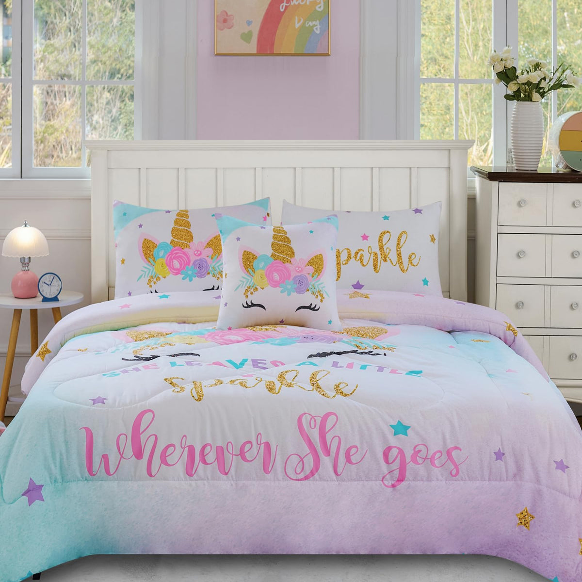Cokouchyi front view of full-size bed set packaging showcasing design