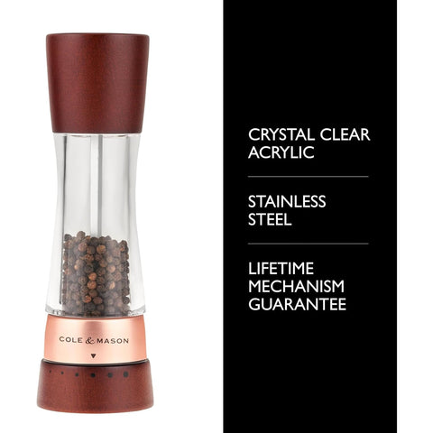 Cole & Mason close-up of rose gold accent highlighting premium look and durable metal detail