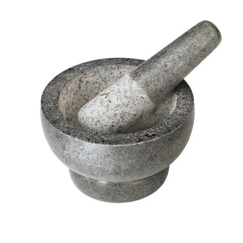 Cole & Mason front view of granite mortar and pestle showing durable compact design