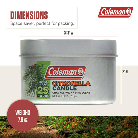 Coleman candles stacked in camping setup enhancing campsite comfort