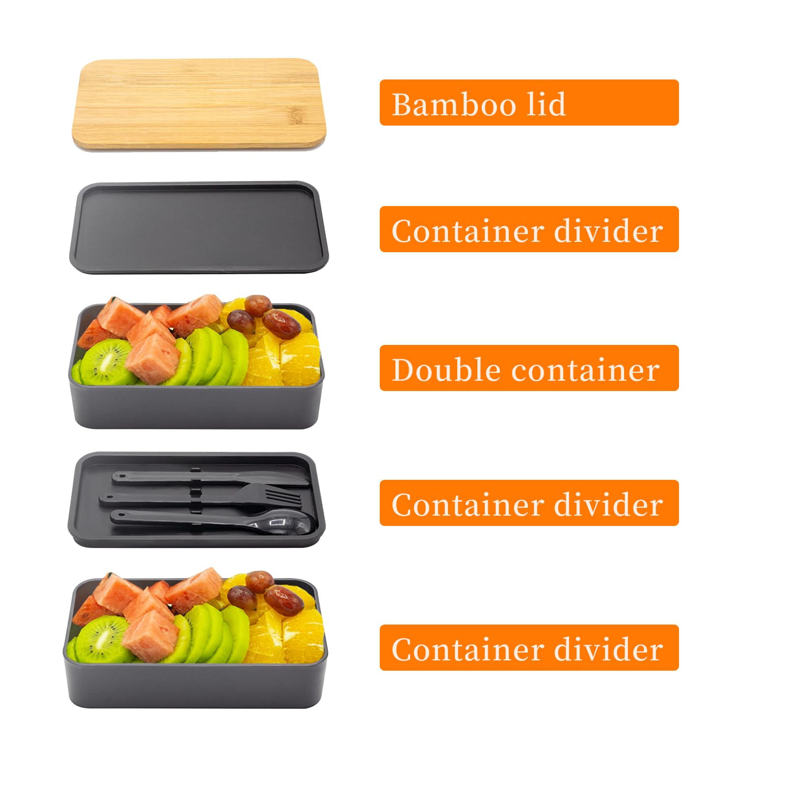 Collect Beauty bento opened to show layered compartments and leakproof separation benefit
