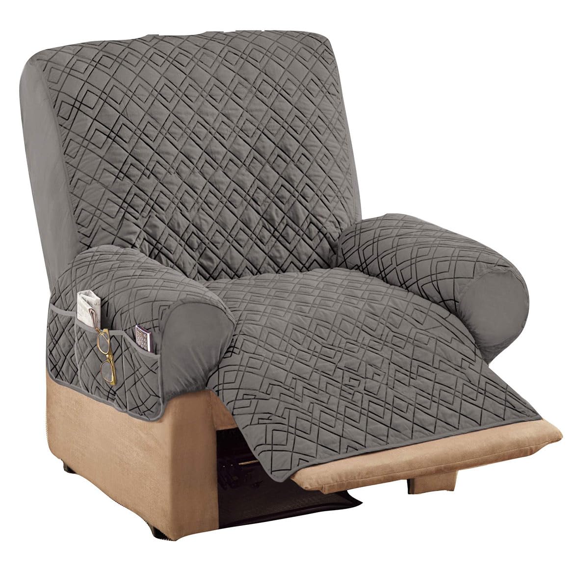 Collections Etc front view of cover showing full recliner protection and neat fit